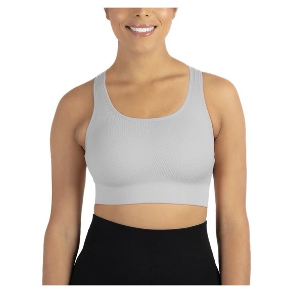 Member's Mark Women's Small Black Silver Sports Seamless Bra Racerback Lot Of 2 - Picture 5 of 7
